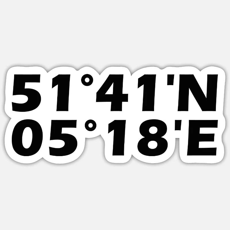 's-Hertogenbosch coordinates - Sticker size S (10 x 10 cm) - white matte