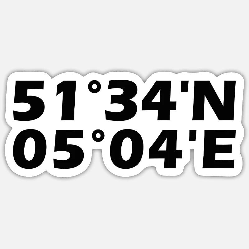 Coordonnées de Tilburg - Sticker taille S (10 x 10 cm) - blanc mat