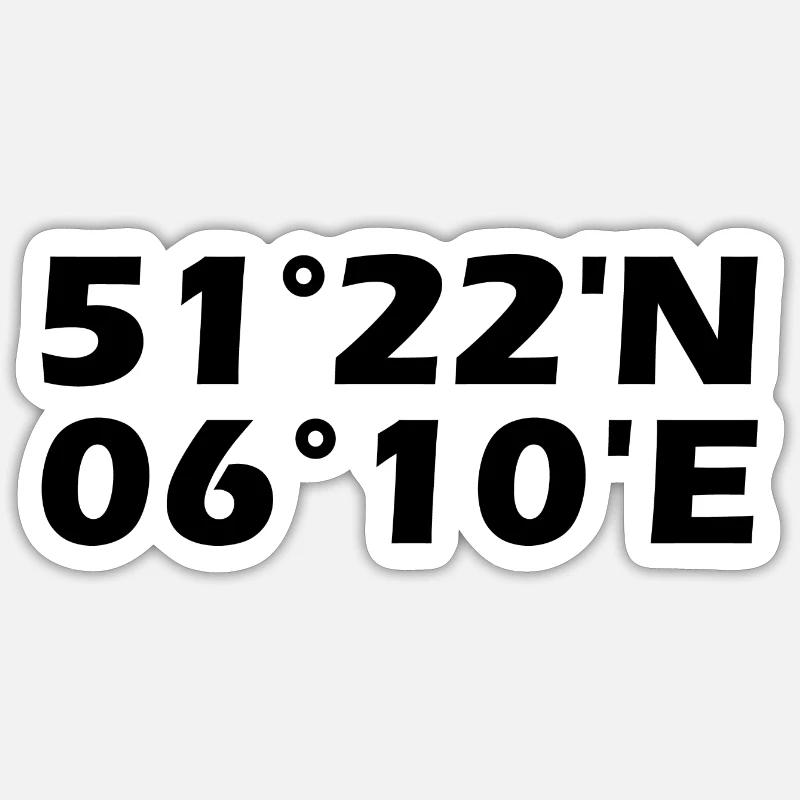 Venlo coordinates - Sticker size S (10 x 10 cm) - white matte