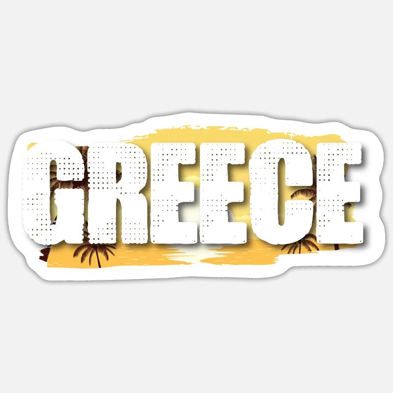 Grèce - Sticker taille S (10 x 10 cm) - blanc mat