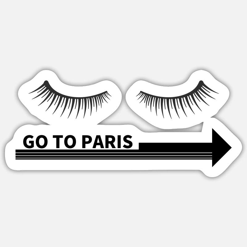ALLER À PARIS - Sticker taille S (10 x 10 cm) - blanc mat