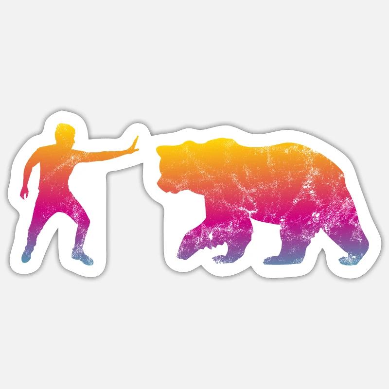 Stop Bear - Sticker taille S (10 x 10 cm) - blanc mat