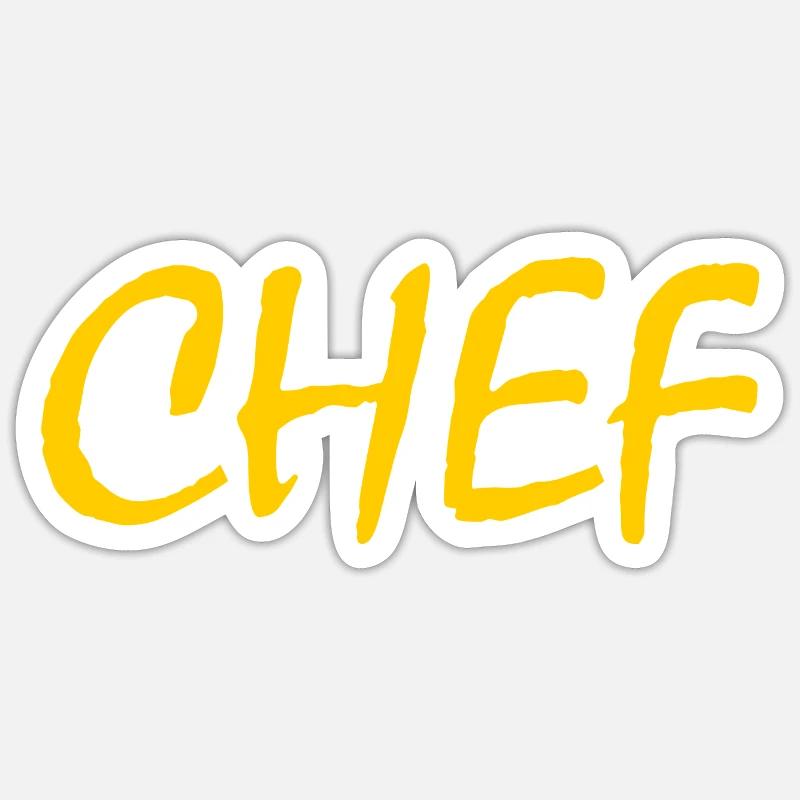 Chef - Sticker taille S (10 x 10 cm) - blanc mat