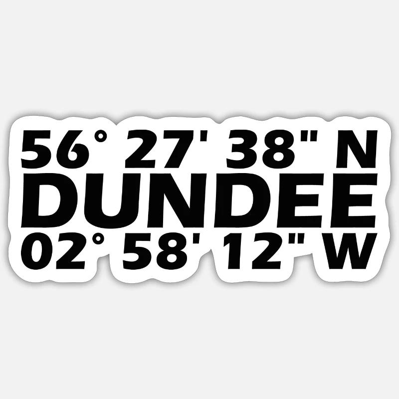 Coordonnées dundee Sticker taille S (10 x 10 cm)