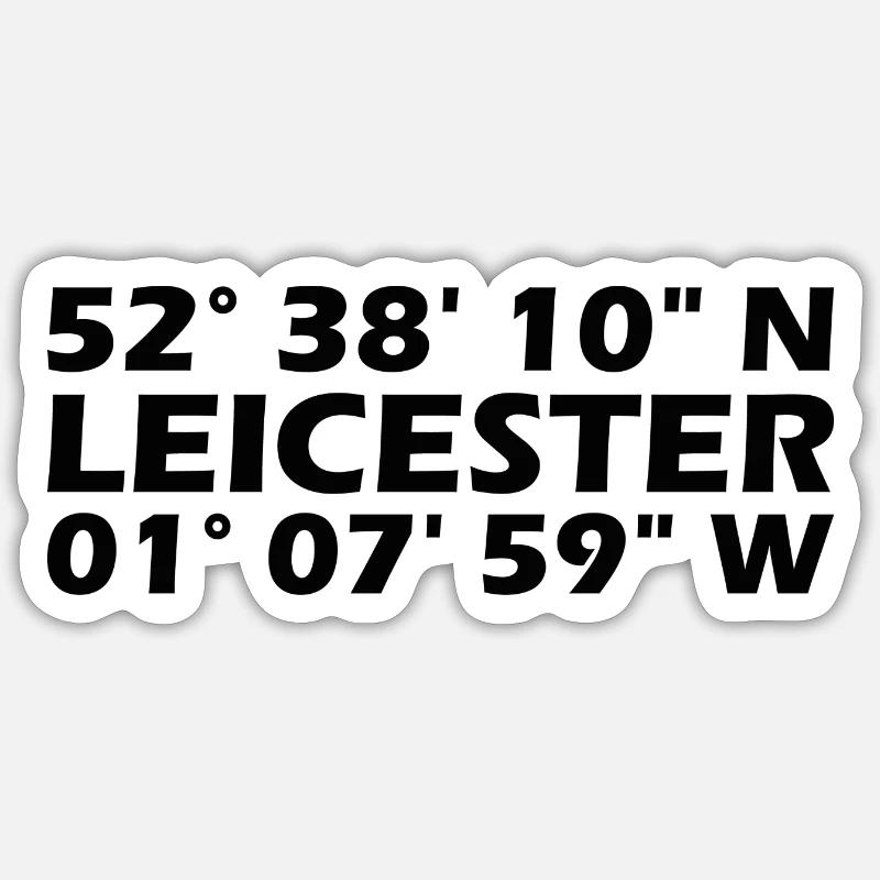 Leicester coordinates Sticker size S (10 x 10 cm)