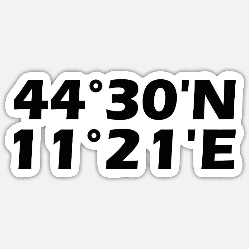 Coordonnées de Bologne - Sticker taille S (10 x 10 cm) - blanc mat
