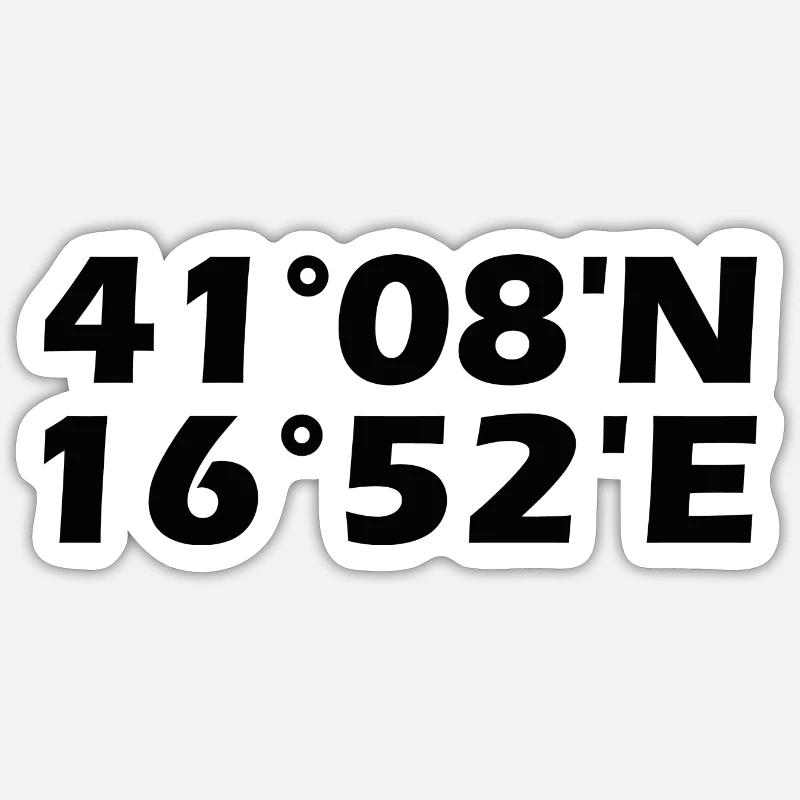 Coordonnées Bari - Sticker taille S (10 x 10 cm) - blanc mat