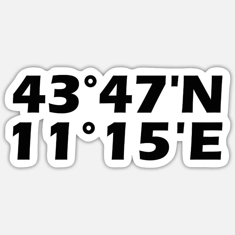 Coordonnées de Florence - Sticker taille S (10 x 10 cm) - blanc mat