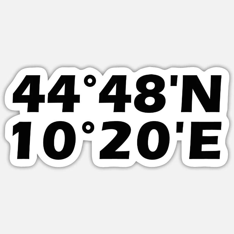 Coordonnées de Parme - Sticker taille S (10 x 10 cm) - blanc mat
