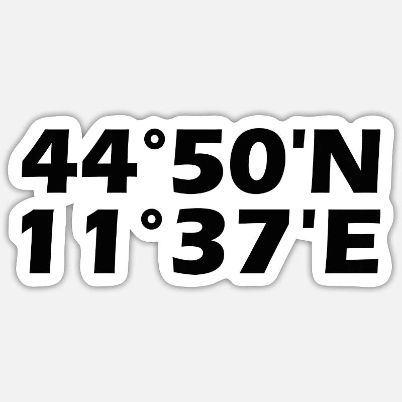 Ferrara Coordinates - Sticker size S (10 x 10 cm) - white matte
