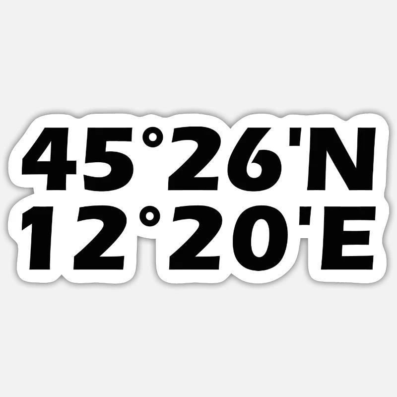 Coordonnées de Venise - Sticker taille S (10 x 10 cm) - blanc mat
