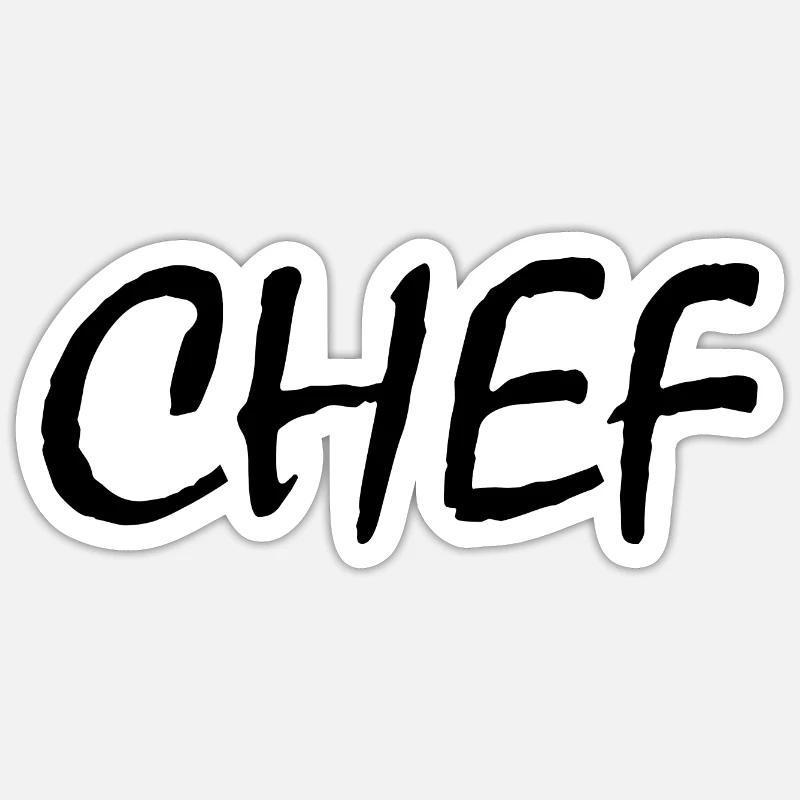 Chef - Sticker taille S (10 x 10 cm) - blanc mat