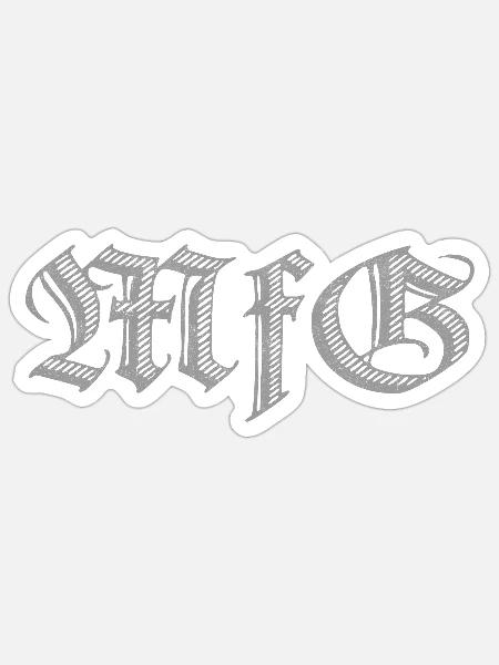 Mit freundlichen Grüßen - Sticker Größe S (10 x 10 cm) - Mattweiß