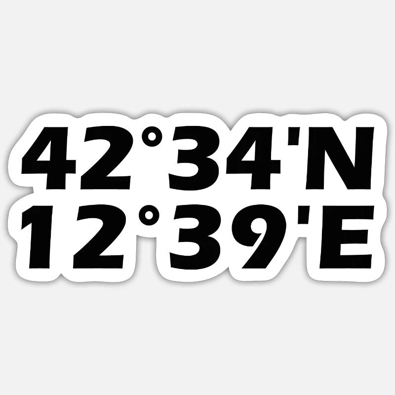 Coordonnées Terni - Sticker taille S (10 x 10 cm) - blanc mat
