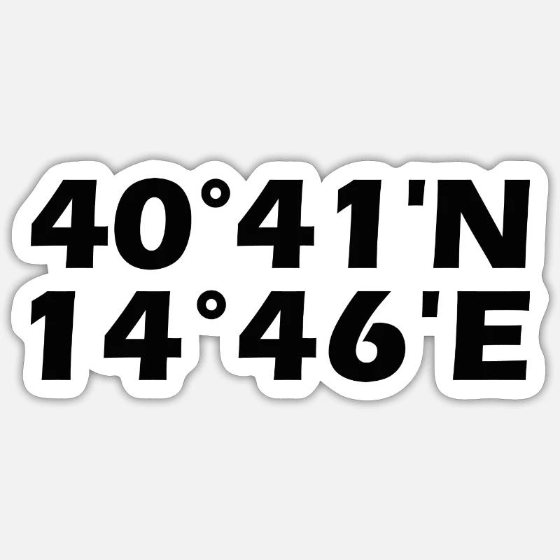 Coordonnées de Salerne - Sticker taille S (10 x 10 cm) - blanc mat