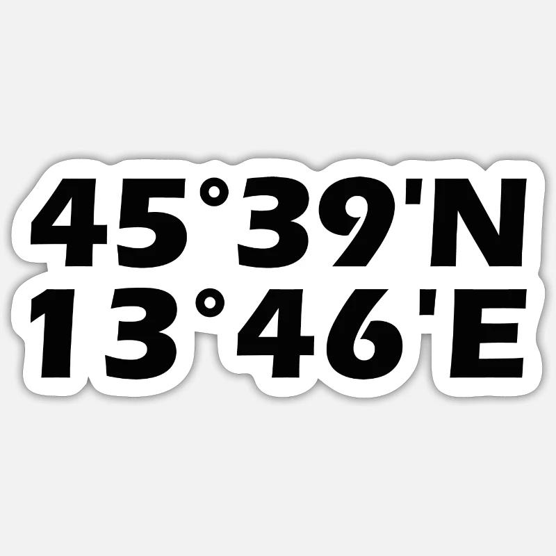 Coordonnées de Trieste - Sticker taille S (10 x 10 cm) - blanc mat