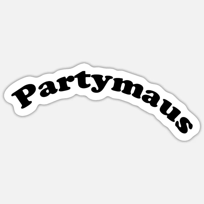 Partymaus Sticker Größe S (10 x 10 cm)