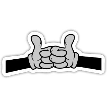 Fist Pump Daumen hoch - Sticker Größe S (10 x 10 cm) - Mattweiß - Vorne