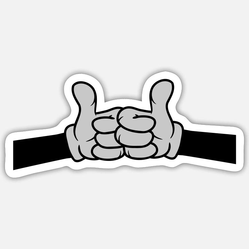 Fist Pump Thumbs up - Sticker size S (10 x 10 cm) - white matte