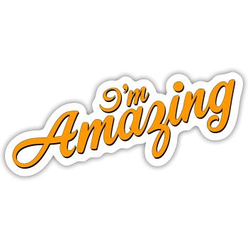 Ich bin erstaunlich - Sticker Größe S (10 x 10 cm) - Mattweiß - Vorne