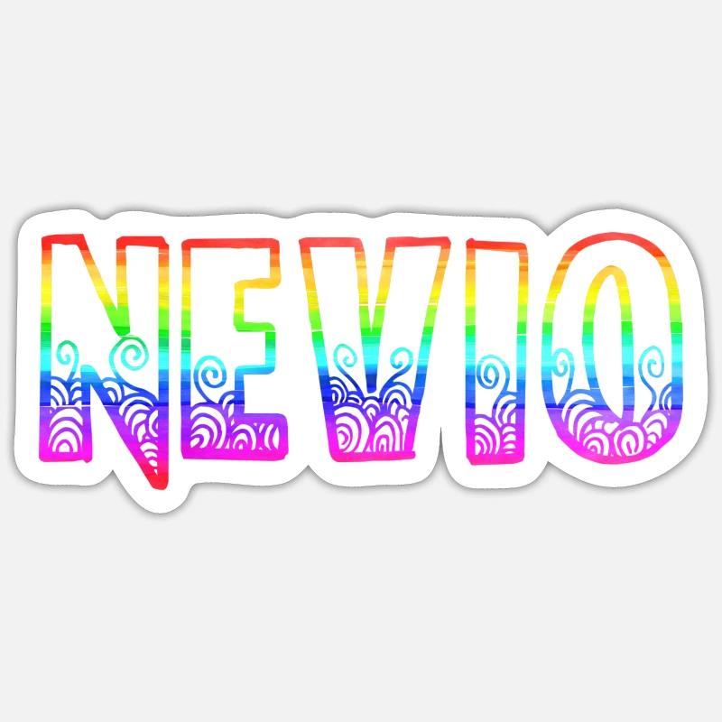 nevio rs arc-en-ciel - Sticker taille S (10 x 10 cm) - blanc mat