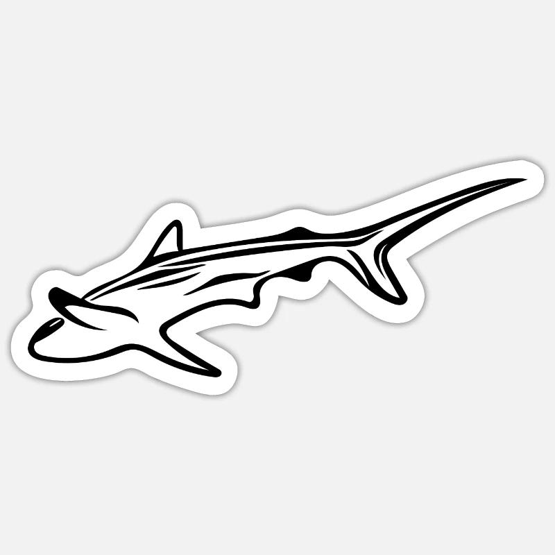 Requin élégant dans le courant de dérive Sticker taille S (10 x 10 cm)
