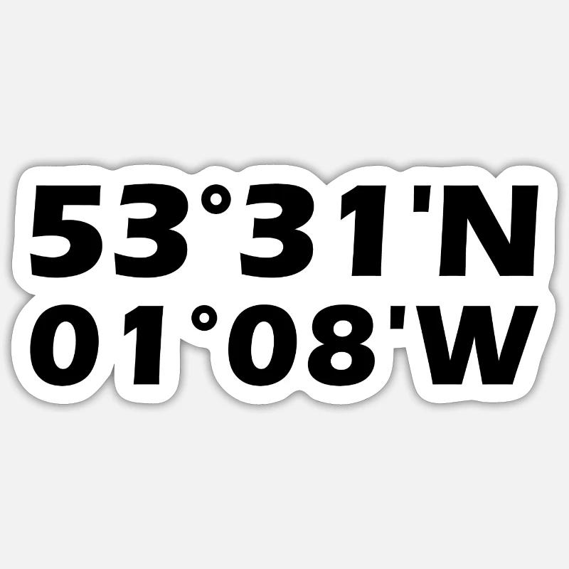 Coordonnées de Doncaster - Sticker taille S (10 x 10 cm) - blanc mat