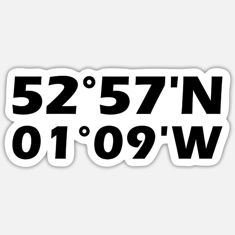 Coordonnées de Nottingham - Sticker taille S (10 x 10 cm) - blanc mat