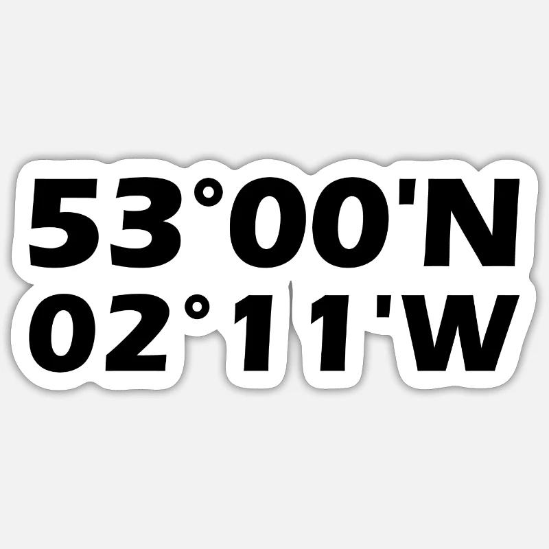 Stoke-on-Trent coordinates - Sticker size S (10 x 10 cm) - white matte