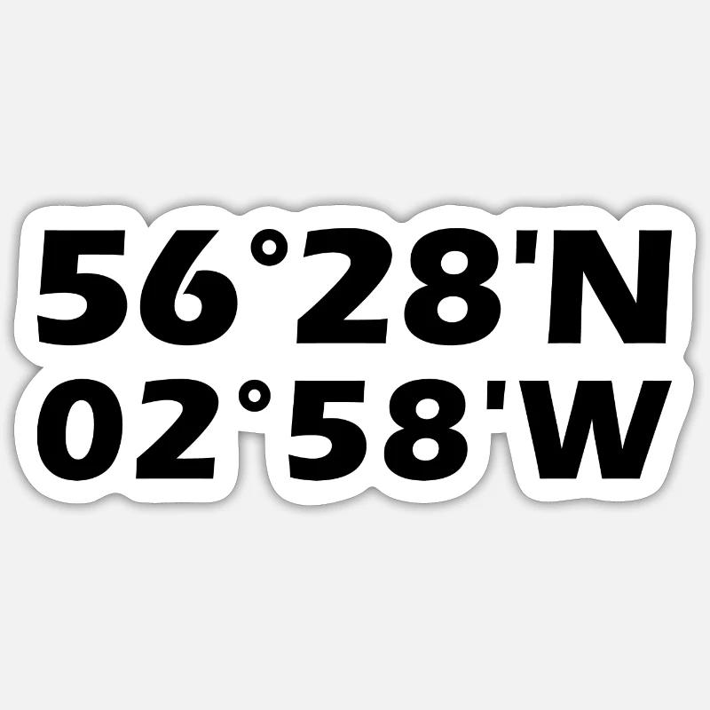 Coordonnées dundee Sticker taille S (10 x 10 cm)