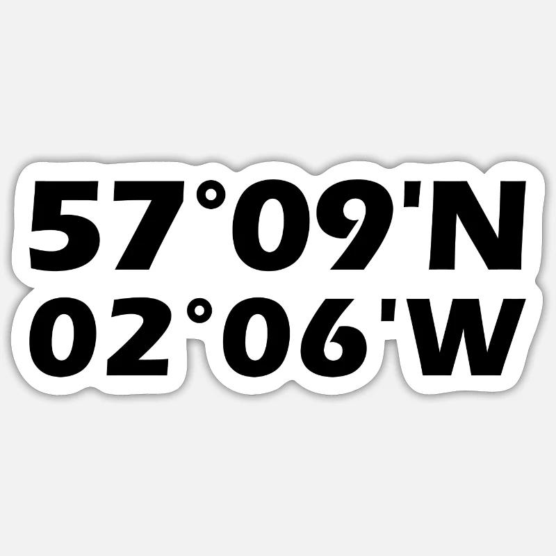 Coordonnées d’Aberdeen - Sticker taille S (10 x 10 cm) - blanc mat