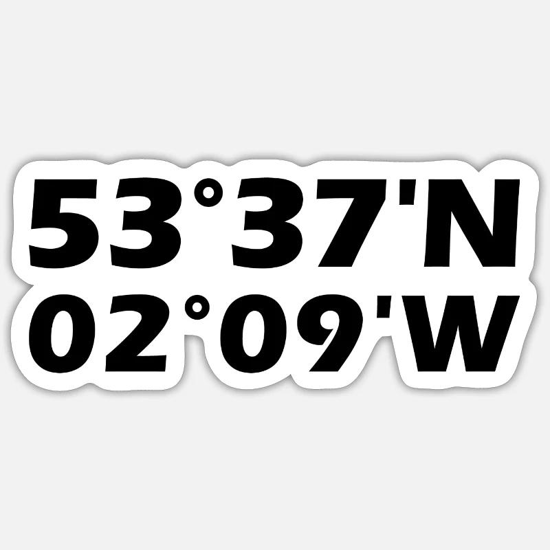 Coordonnées de Rochdale - Sticker taille S (10 x 10 cm) - blanc mat