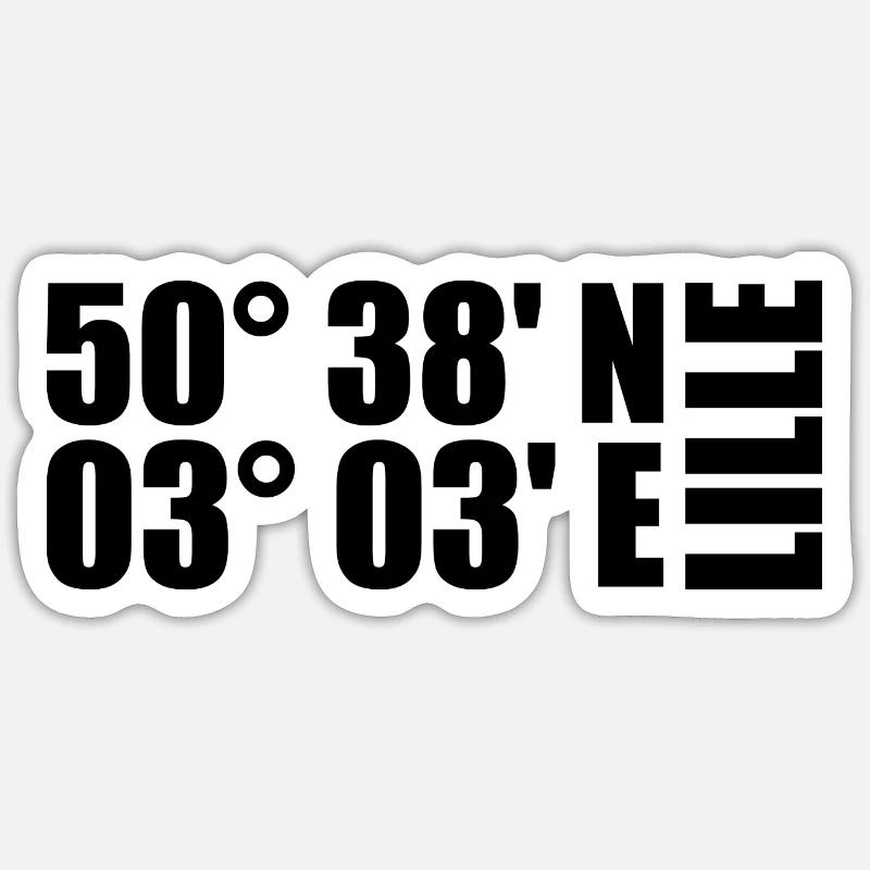 Lille Coordinates Sticker size S (10 x 10 cm)
