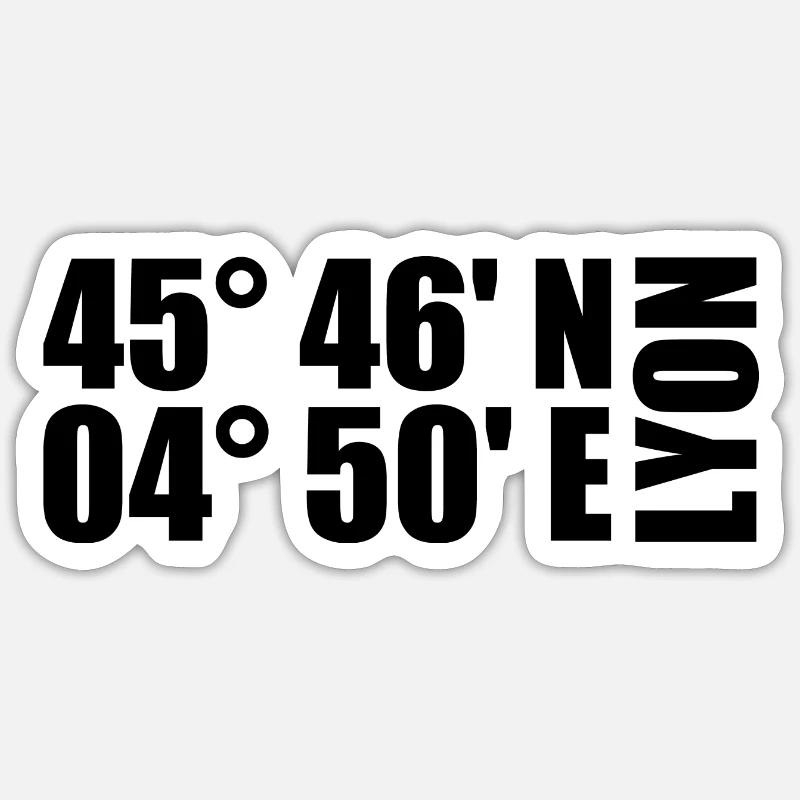 Lyon coordinates Sticker size S (10 x 10 cm)