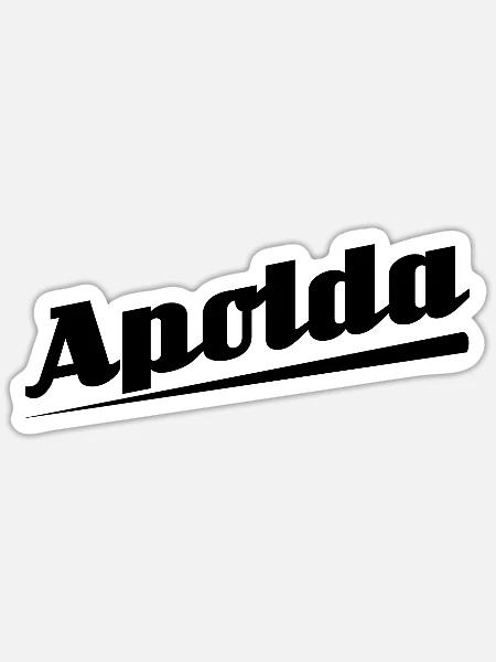 Apolda - Textdesign mit Stadtnamen - Sticker Größe S (10 x 10 cm) - Mattweiß