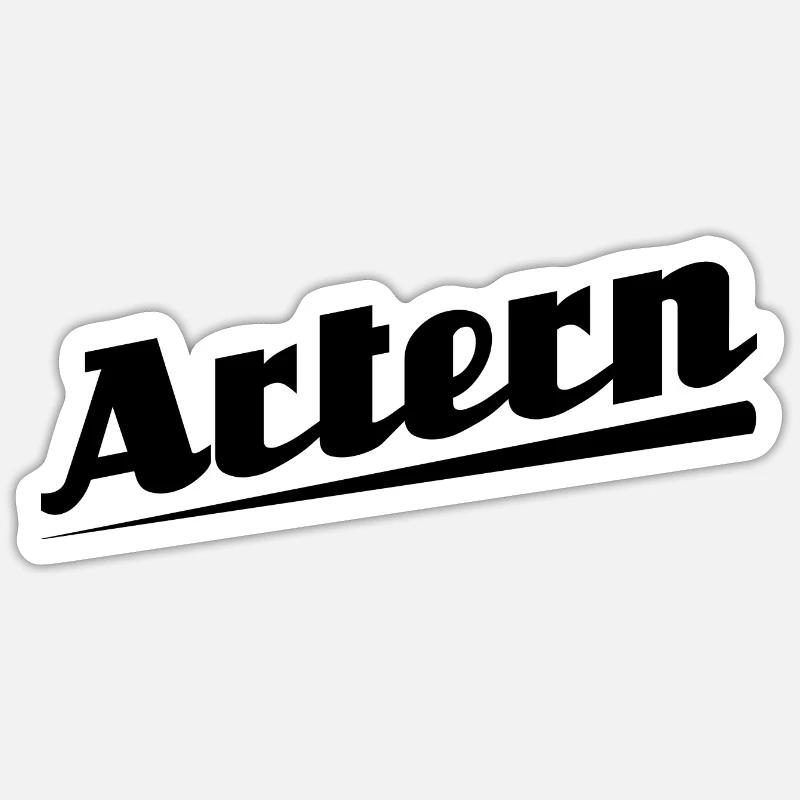 Artern - Textdesign mit Stadtnamen - Sticker Größe S (10 x 10 cm) - Mattweiß