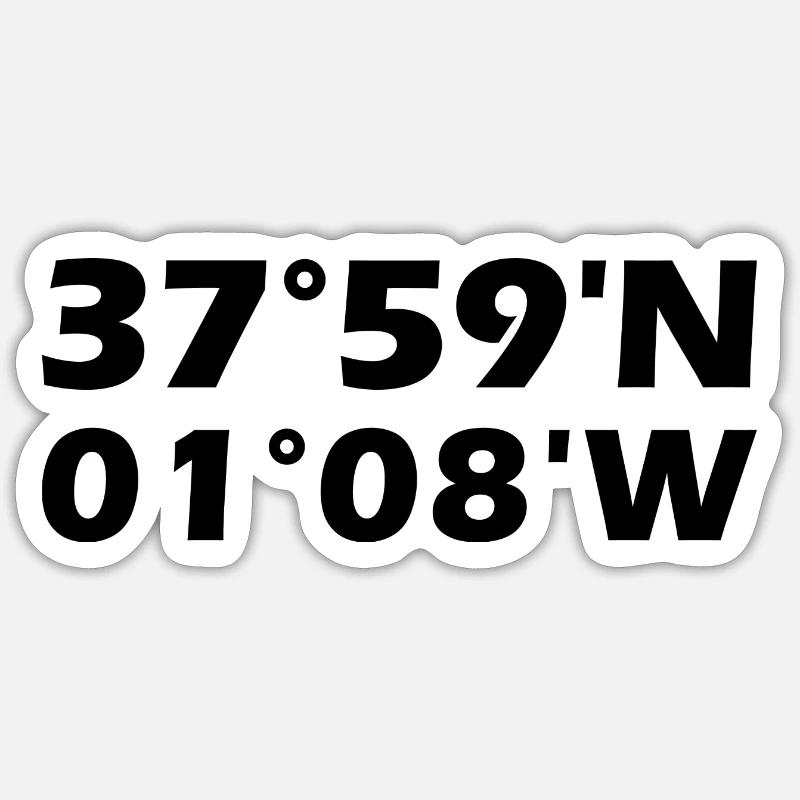 Coordonnées de Murcie - Sticker taille S (10 x 10 cm) - blanc mat
