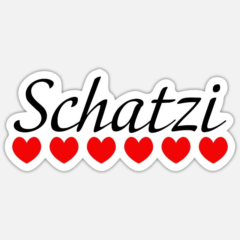 Herzchen Schatzi Sticker Größe S (10 x 10 cm)