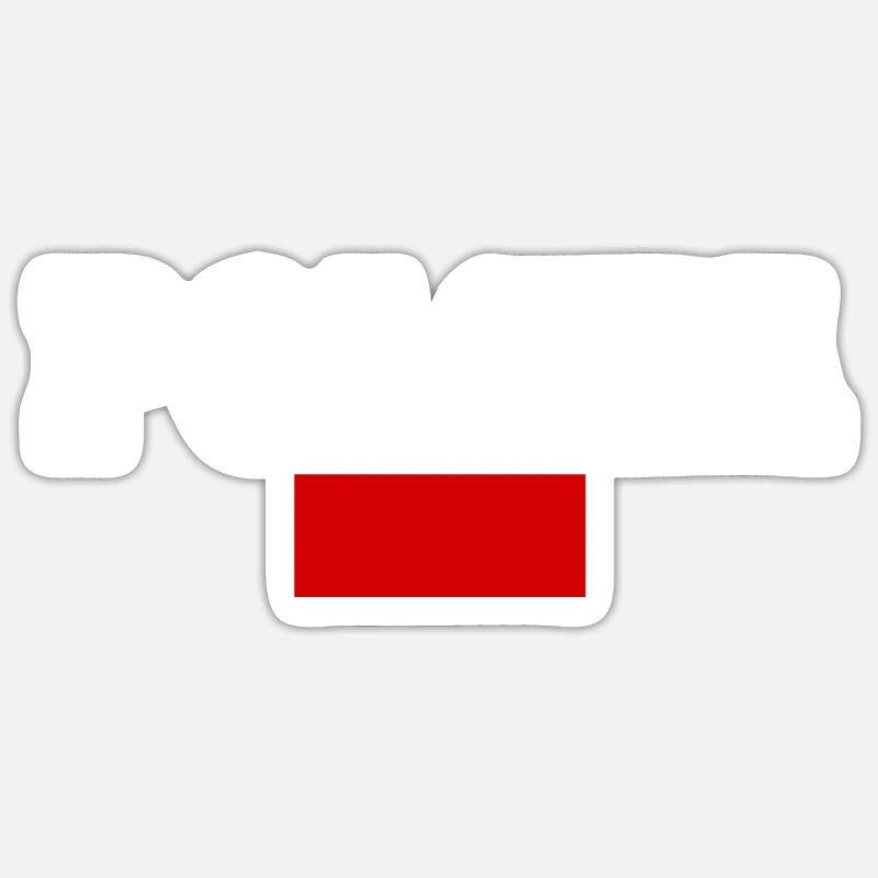 Pologne - Sticker taille S (10 x 10 cm) - blanc mat