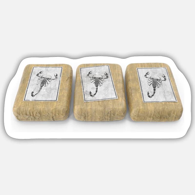 Kokain - Cocaine Bricks - Sticker Größe S (10 x 10 cm) - Mattweiß