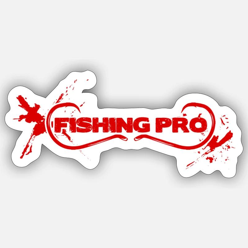 Pêche Pro - Sticker taille S (10 x 10 cm) - blanc mat