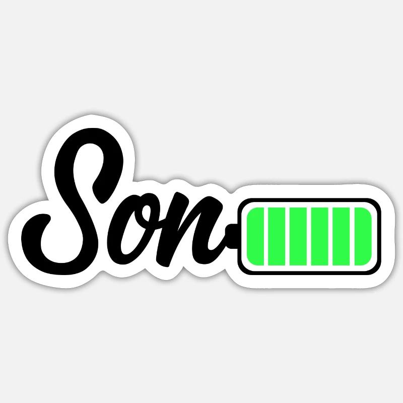 Batterie Son - Sticker taille S (10 x 10 cm) - blanc mat
