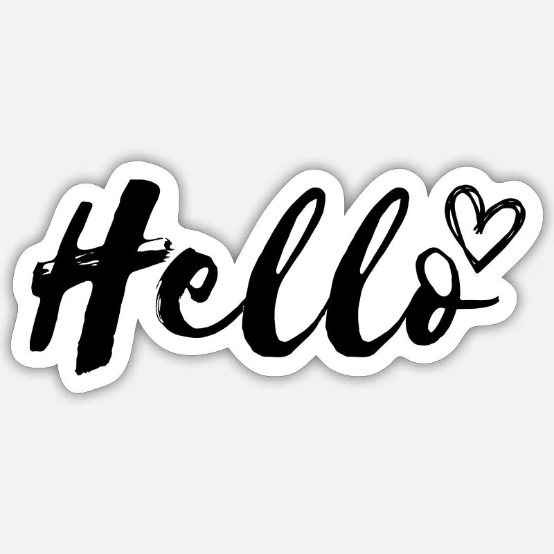 Hello - Sticker size S (10 x 10 cm) - white matte