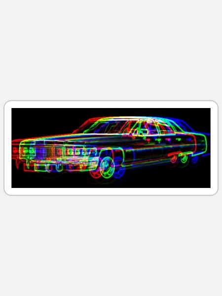 farbenfrohes verschwommenes Auto - Sticker Größe S (10 x 10 cm) - Mattweiß