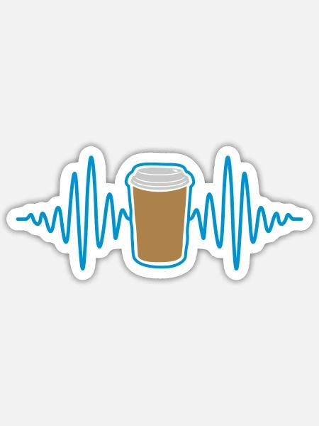 Frequenz Kaffee Becher unterwegs - Sticker Größe S (10 x 10 cm) - Mattweiß
