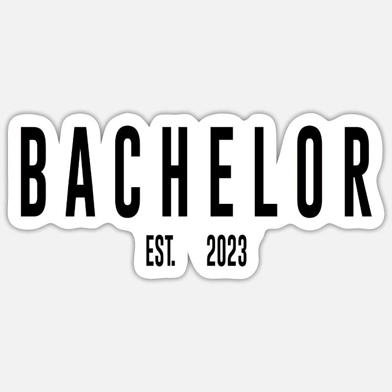 Bachelor 2023 Studium Geschenk - Sticker Größe S (10 x 10 cm) - Mattweiß