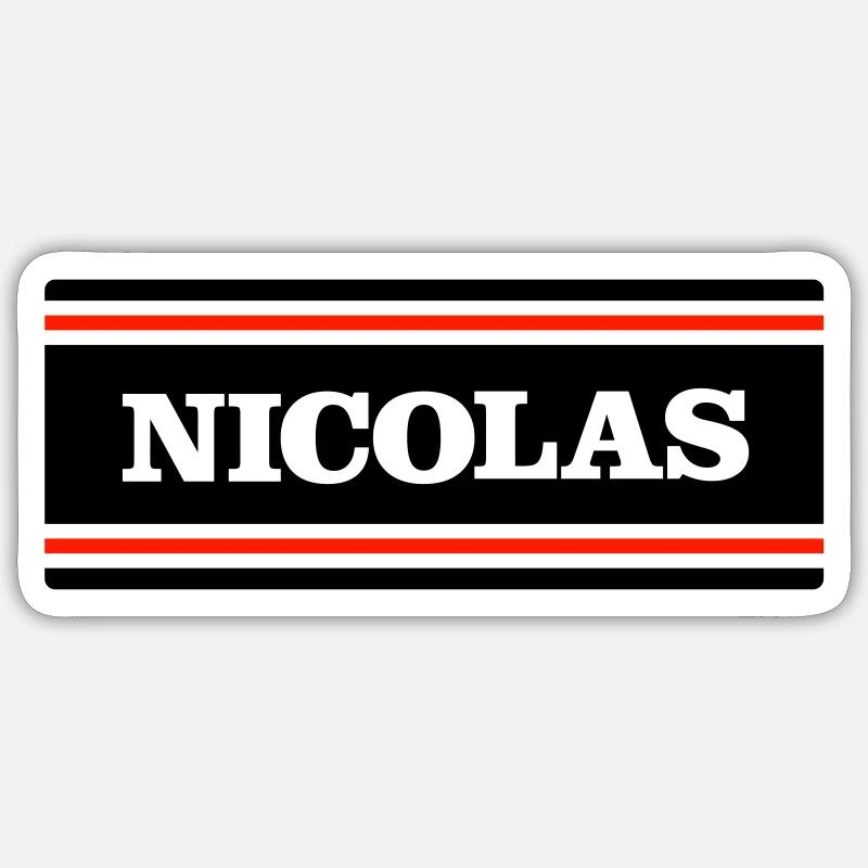 NICOLAS - Sticker taille S (10 x 10 cm) - blanc mat