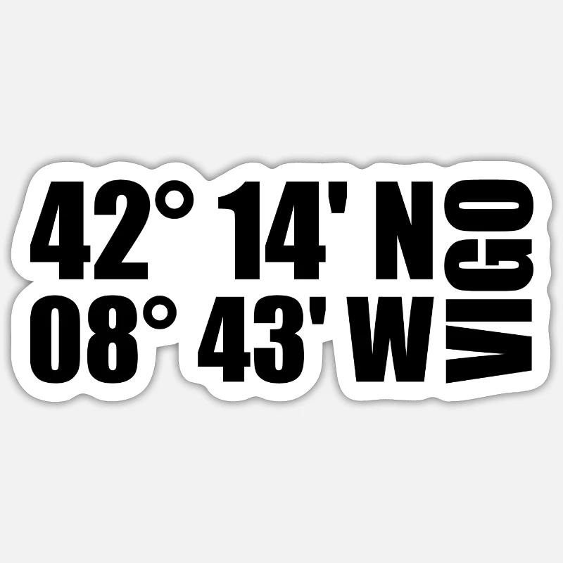 Coordonnées de Vigo - Sticker taille S (10 x 10 cm) - blanc mat