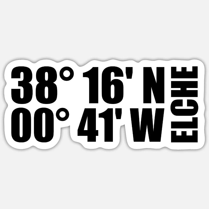 Coordonnées d’Elche - Sticker taille S (10 x 10 cm) - blanc mat