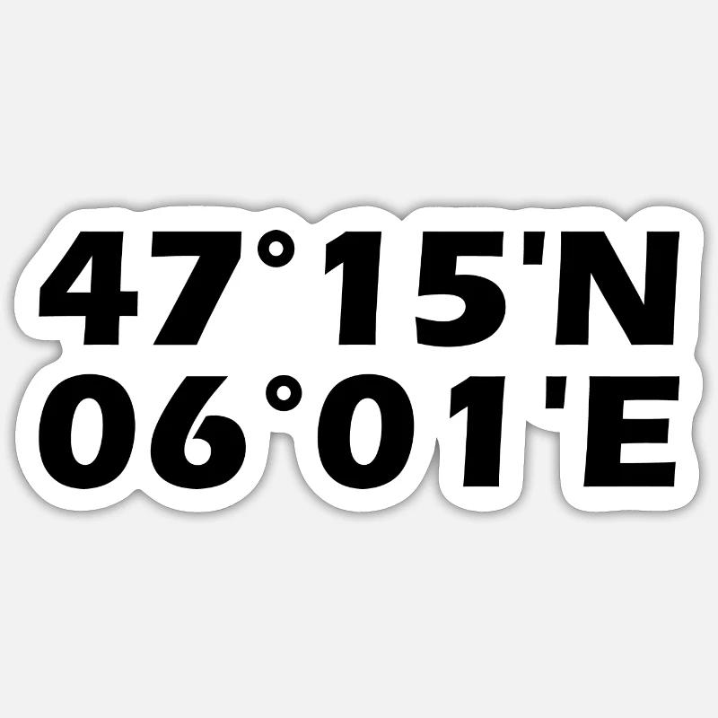 Coordonnées de Besançon - Sticker taille S (10 x 10 cm) - blanc mat